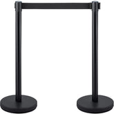 Black Stainless Steel Retractable Belt Queue Barrier,Stanchion - JACKWIN-Traffic Safety Products Manufacturer in China